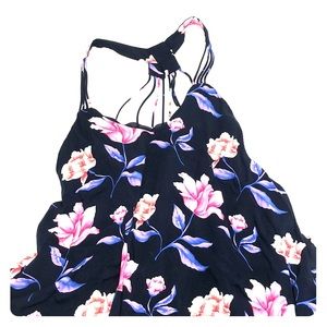 Navy blue pastel floral dress